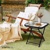 image:imageVINGLI Folding Glass Outdoor Side Table 18 Inches Small Foldable Patio Bistro Table with Tempered Glass Table Top for Lawn amp Garden Balcony Porch and Pool RoundRectangular