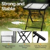 image:imageVINGLI Folding Glass Outdoor Side Table 18 Inches Small Foldable Patio Bistro Table with Tempered Glass Table Top for Lawn amp Garden Balcony Porch and Pool RoundRectangular