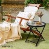 image:imageVINGLI Folding Glass Outdoor Side Table 18 Inches Small Foldable Patio Bistro Table with Tempered Glass Table Top for Lawn amp Garden Balcony Porch and Pool RoundRound