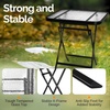 image:imageVINGLI Folding Glass Outdoor Side Table 18 Inches Small Foldable Patio Bistro Table with Tempered Glass Table Top for Lawn amp Garden Balcony Porch and Pool RoundRectangular