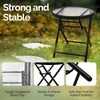 image:imageVINGLI Folding Glass Outdoor Side Table 18 Inches Small Foldable Patio Bistro Table with Tempered Glass Table Top for Lawn amp Garden Balcony Porch and Pool RoundRound