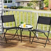 image:imageVINGLI Folding Glass Outdoor Side Table 18 Inches Small Foldable Patio Bistro Table with Tempered Glass Table Top for Lawn amp Garden Balcony Porch and Pool RoundRound