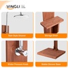 image:imageVINGLI Freestanding Outdoor Shower with Base Solid Cedar Wood Garden Shower for Poolside Backyard amp Beach HeightAdjustable Cold Water Outside Shower Station Brown