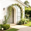 image:imageVINGLI Garden Arbor Arch Archway for Wedding Ceremony Party Steel Garden Trellis for Plant Climbing Christmas Garden Decorations Pergola for Garden Backyard Lawn Black 522x228x839inOlive Green