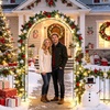 image:imageVINGLI Garden Arbor Arch Archway for Wedding Ceremony Party Steel Garden Trellis for Plant Climbing Christmas Garden Decorations Pergola for Garden Backyard Lawn Black 522x228x839inOlive Green