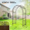 image:imageVINGLI Garden Arbor Arch Archway for Wedding Ceremony Party Steel Garden Trellis for Plant Climbing Christmas Garden Decorations Pergola for Garden Backyard Lawn Black 522x228x839inBronze