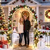 image:imageVINGLI Garden Arbor Arch Archway for Wedding Ceremony Party Steel Garden Trellis for Plant Climbing Christmas Garden Decorations Pergola for Garden Backyard Lawn Black 522x228x839inBronze