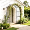 image:imageVINGLI Garden Arbor Arch Archway for Wedding Ceremony Party Steel Garden Trellis for Plant Climbing Christmas Garden Decorations Pergola for Garden Backyard Lawn Black 522x228x839inBronze
