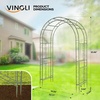 image:imageVINGLI Garden Arbor Arch Archway for Wedding Ceremony Party Steel Garden Trellis for Plant Climbing Christmas Garden Decorations Pergola for Garden Backyard Lawn Black 522x228x839inOlive Green
