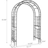 image:imageVINGLI Garden Arbor Arch Archway for Wedding Ceremony Party Steel Garden Trellis for Plant Climbing Christmas Garden Decorations Pergola for Garden Backyard Lawn Black 522x228x839inBlack