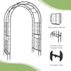 image:imageVINGLI Garden Arbor Arch Archway for Wedding Ceremony Party Steel Garden Trellis for Plant Climbing Christmas Garden Decorations Pergola for Garden Backyard Lawn Black 522x228x839inBlack
