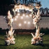image:imageVINGLI Garden Arbor Arch Archway for Wedding Ceremony Party Steel Garden Trellis for Plant Climbing Christmas Garden Decorations Pergola for Garden Backyard Lawn Black 522x228x839inBlack