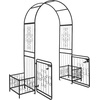 image:imageVINGLI Garden Arbor Arch with Gate and Planter Box Wedding Arch Archway for Ceremony Party Trellis for Plant Climbing Christmas Decorations Pergola for Backyard Lawn Patio YardArbor with Gate and Planter Box