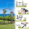 image:imageVINGLI Garden Arbor Arch with Gate and Planter Box Wedding Arch Archway for Ceremony Party Trellis for Plant Climbing Christmas Decorations Pergola for Backyard Lawn Patio YardArbor with Gate and Planter Box