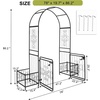 image:imageVINGLI Garden Arbor Arch with Gate and Planter Box Wedding Arch Archway for Ceremony Party Trellis for Plant Climbing Christmas Decorations Pergola for Backyard Lawn Patio YardArbor with Gate and Planter Box