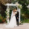 image:imageVINGLI Garden Arbor PVC Wedding Arch for Ceremony Party Garden Trellis for Climbing Plants Outdoor Arch Backdrop Stand for Garden Backyard Lawn Wedding BlackWhite