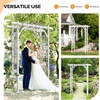image:imageVINGLI Garden Arbor PVC Wedding Arch for Ceremony Party Garden Trellis for Climbing Plants Outdoor Arch Backdrop Stand for Garden Backyard Wedding Lawn BlackWhite