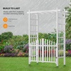 image:imageVINGLI Garden Arbor Vinyl Wedding Arch for Ceremony Party Garden Trellis for Climbing Plants Arch Backdrop Stand for Garden Backyard Lawn Weddingarbor with gate