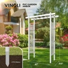 image:imageVINGLI Garden Arbor Vinyl Wedding Arch for Ceremony Party Garden Trellis for Climbing Plants Arch Backdrop Stand for Garden Backyard Lawn Weddingarbor without gate