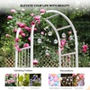 image:imageVINGLI Garden Arbor with Gate PVC Frame Trellis Garden Arch for Plant Climbing Vinyl Pergola Wedding Arch Backdrop Standing for Backyard Lawn Event WhiteWhite