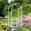image:imageVINGLI Garden Arbor with Gate PVC Frame Trellis Garden Arch for Plant Climbing Vinyl Pergola Wedding Arch Backdrop Standing for Backyard Lawn Event WhiteWhite