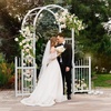 image:imageVINGLI Garden Arbor with Gate PVC Frame Trellis Garden Arch for Plant Climbing Vinyl Pergola Wedding Arch Backdrop Standing for Backyard Lawn Event WhiteWhite