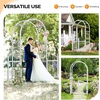 image:imageVINGLI Garden Arbor with Gate PVC Frame Trellis Garden Arch for Plant Climbing Vinyl Pergola Wedding Arch Backdrop Standing for Backyard Lawn Event WhiteWhite