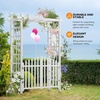 image:imageVINGLI Garden Arbor with Gate PVC Wedding Arch for Ceremony Party Garden Trellis for Climbing Plants Outdoor Arch Backdrop Stand for Garden Backyard Lawn WeddingWhite