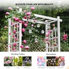 image:imageVINGLI Garden Arbor with Gate PVC Wedding Arch for Ceremony Party Garden Trellis for Climbing Plants Outdoor Arch Backdrop Stand for Garden Backyard Lawn WeddingWhite
