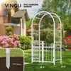 image:imageVINGLI Garden Arbor with Gate PVC Wedding Arch for Ceremony Party Trellis for Climbing Plants Outdoor for Backyard LawnWhite