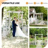 image:imageVINGLI Garden Arbor with Gate and Fence PVC Wedding Arch for Ceremony Party Garden Trellis for Climbing Plants Outdoor Arch Backdrop Stand for Garden Backyard Lawn WeddingWhite