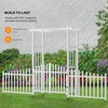 image:imageVINGLI Garden Arbor with Gate and Fence PVC Wedding Arch for Ceremony Party Garden Trellis for Climbing Plants Outdoor Arch Backdrop Stand for Garden Backyard Lawn WeddingWhite