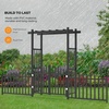 image:imageVINGLI Garden Arbor with Gate and Fence PVC Wedding Arch for Ceremony Party Garden Trellis for Climbing Plants Outdoor Arch Backdrop Stand for Garden Backyard Lawn WeddingBlack