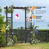 image:imageVINGLI Garden Arbor with Gate and Fence PVC Wedding Arch for Ceremony Party Garden Trellis for Climbing Plants Outdoor Arch Backdrop Stand for Garden Backyard Lawn WeddingBlack