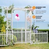 image:imageVINGLI Garden Arbor with Gate and Fence PVC Wedding Arch for Ceremony Party Garden Trellis for Climbing Plants Outdoor Arch Backdrop Stand for Garden Backyard Lawn WeddingWhite