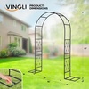 image:imageVINGLI Garden Arch Trellis 76ft Arch Trellis for Climbing Plants Metal Garden Arbor with Flat Base Design for Outdoor amp Indoor Lawn Wooden Floor Concrete HeartShaped Olive GreenFlowershaped  Black