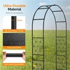 image:imageVINGLI Garden Arch Trellis 76ft Arch Trellis for Climbing Plants Metal Garden Arbor with Flat Base Design for Outdoor amp Indoor Lawn Wooden Floor Concrete HeartShaped Olive GreenFlowershaped  Black