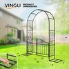 image:imageVINGLI Garden Arch Trellis 76ft Garden Arch with Gate for Climbing Plants and Decoration Metal Garden Arbor with Flat Base Design for Outdoor amp Indoor Lawn Wooden Floor Concrete