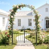 image:imageVINGLI Garden Arch Trellis 76ft Garden Arch with Gate for Climbing Plants and Decoration Metal Garden Arbor with Flat Base Design for Outdoor amp Indoor Lawn Wooden Floor Concrete
