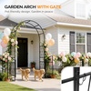 image:imageVINGLI Garden Arch Trellis 76ft Garden Arch with Gate for Climbing Plants and Decoration Metal Garden Arbor with Flat Base Design for Outdoor amp Indoor Lawn Wooden Floor Concrete
