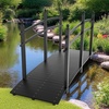 image:imageVINGLI Garden Bridge Classic Wooden Bridge with Safety Rails Decorative Arched Footbridge White 5 ftBlack