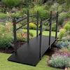 image:imageVINGLI Garden Bridge Classic Wooden Bridge with Safety Rails Decorative Arched Footbridge White 5 ftBlack