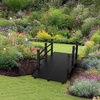 image:imageVINGLI Garden Bridge Classic Wooden Bridge with Safety Rails Decorative Arched Footbridge White 5 ftBlack