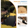 image:imageVINGLI Garden Bridge Classic Wooden Bridge with Safety Rails Decorative Arched Footbridge White 5 ftBlack