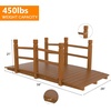 image:imageVINGLI Garden Bridge Classic Wooden Bridge with Safety Rails Decorative Arched Footbridge White 5 ftBrown