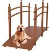 image:imageVINGLI Garden Bridge Classic Wooden Bridge with Safety Rails Decorative Arched Footbridge White 5 ftBrown