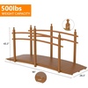 image:imageVINGLI Garden Bridge Classic Wooden Bridge with Safety Rails Decorative Arched Footbridge White 5 ftBrown
