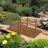 image:imageVINGLI Garden Bridge Classic Wooden Bridge with Safety Rails Decorative Arched Footbridge White 5 ftBrown