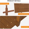 image:imageVINGLI Garden Bridge Classic Wooden Bridge with Safety Rails Decorative Arched Footbridge White 5 ftBrown