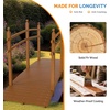 image:imageVINGLI Garden Bridge Classic Wooden Bridge with Safety Rails Decorative Arched Footbridge White 5 ftBrown